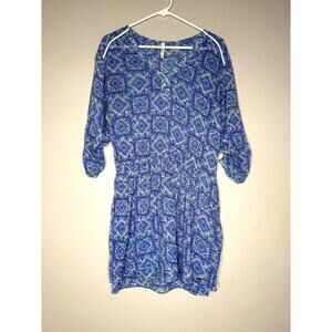 Pepe Jeans Blue Geometric Sheer Dress – Bold & Stylish Size XS